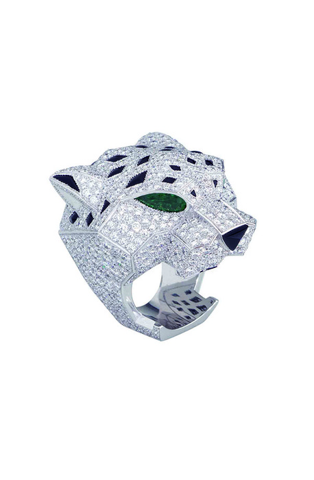 Cartier 頂級珠寶美洲豹系列鑽石戒指,6,450,000元。